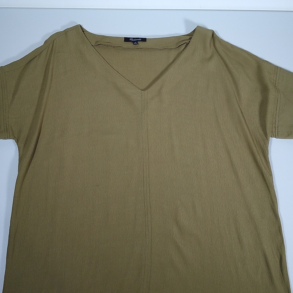 Madewell Novel Shift Dress Olive Green M - Picture 5 of 11